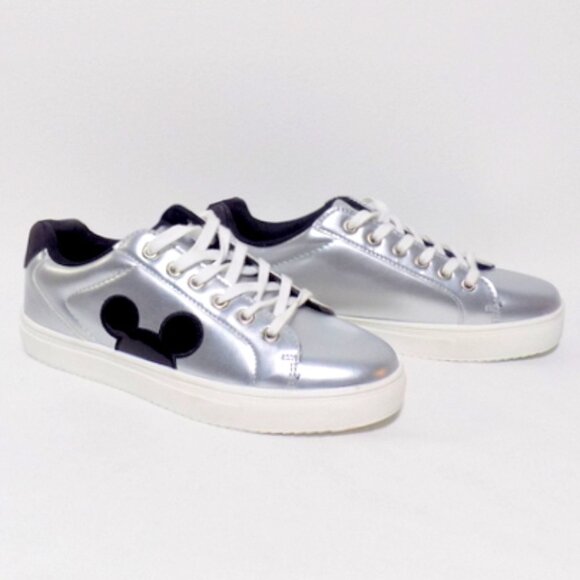 Disney Mickey Mouse Ladies Character Court Silver Sneakers 2024 LIMITED EDITION - Picture 2 of 11